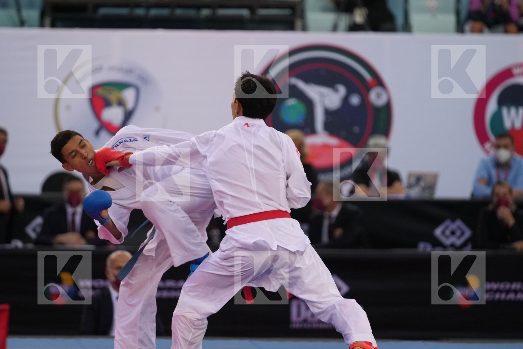 ALPYSBAY KAISAR (KAZAKHSTAN) vs JINA ABDEL ALI (MOROCCO) in Male Kumite -60 Kg - bronze bout