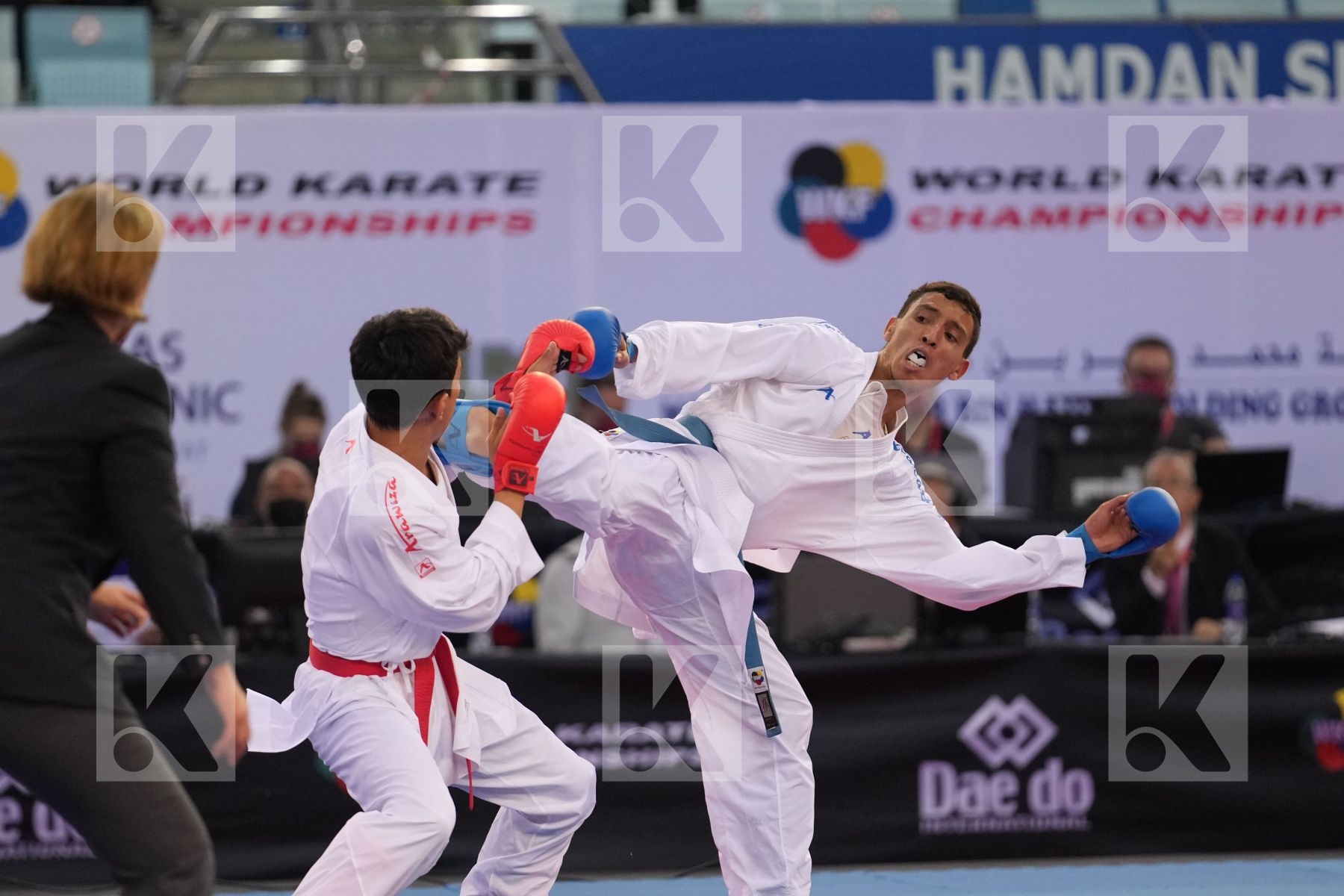 ALPYSBAY KAISAR (KAZAKHSTAN) vs JINA ABDEL ALI (MOROCCO) in Male Kumite -60 Kg - bronze bout
