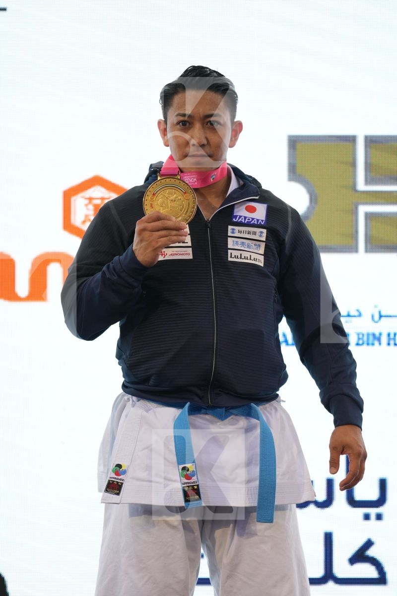 KIYUNA RYO (JAPAN) in Male Kata - podium ceremony