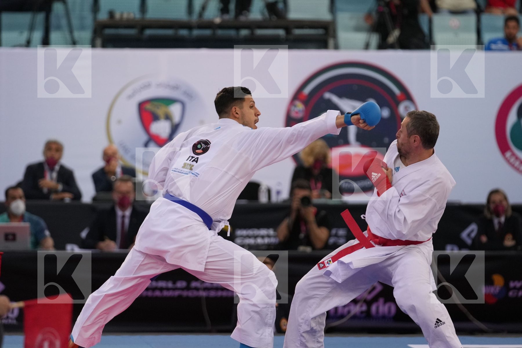 ARKANIA GOGITA (GEORGIA) vs MARINO SIMONE (ITALY) in Male Kumite 84+ Kg - final bout