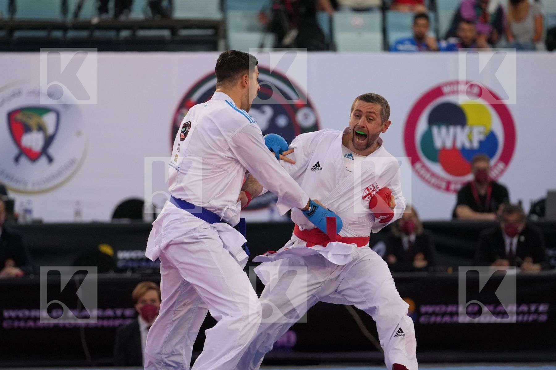 ARKANIA GOGITA (GEORGIA) vs MARINO SIMONE (ITALY) in Male Kumite 84+ Kg - final bout