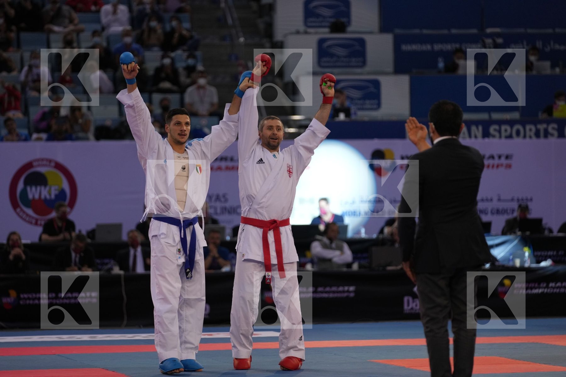 ARKANIA GOGITA (GEORGIA) vs MARINO SIMONE (ITALY) in Male Kumite 84+ Kg - final bout