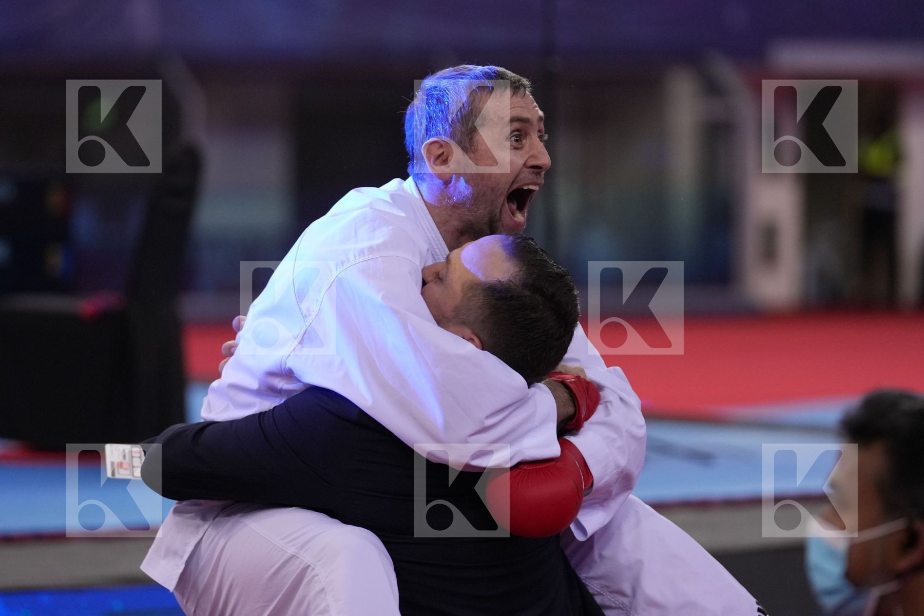 ARKANIA GOGITA (GEORGIA) vs MARINO SIMONE (ITALY) in Male Kumite 84+ Kg - final bout