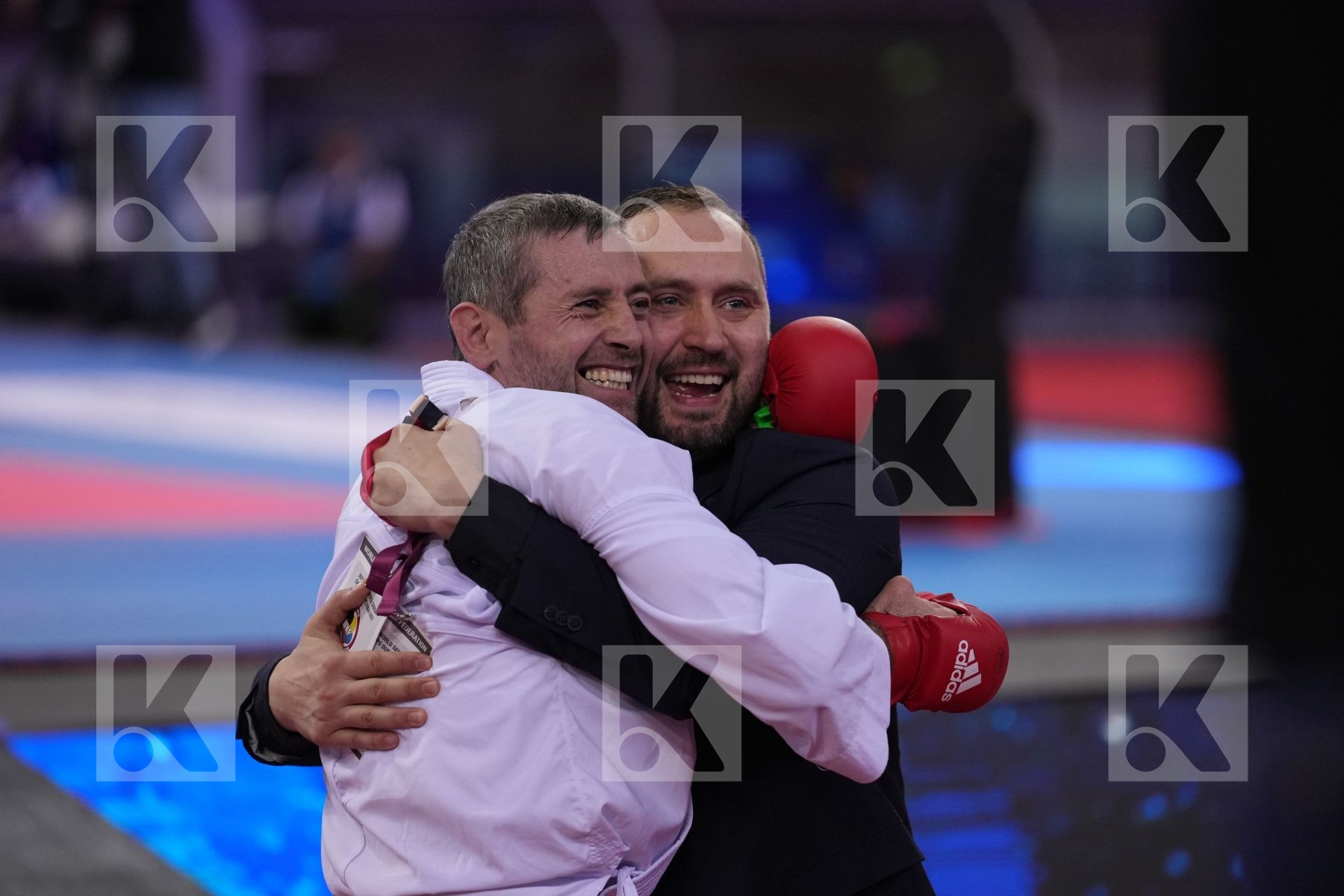 ARKANIA GOGITA (GEORGIA) vs MARINO SIMONE (ITALY) in Male Kumite 84+ Kg - final bout
