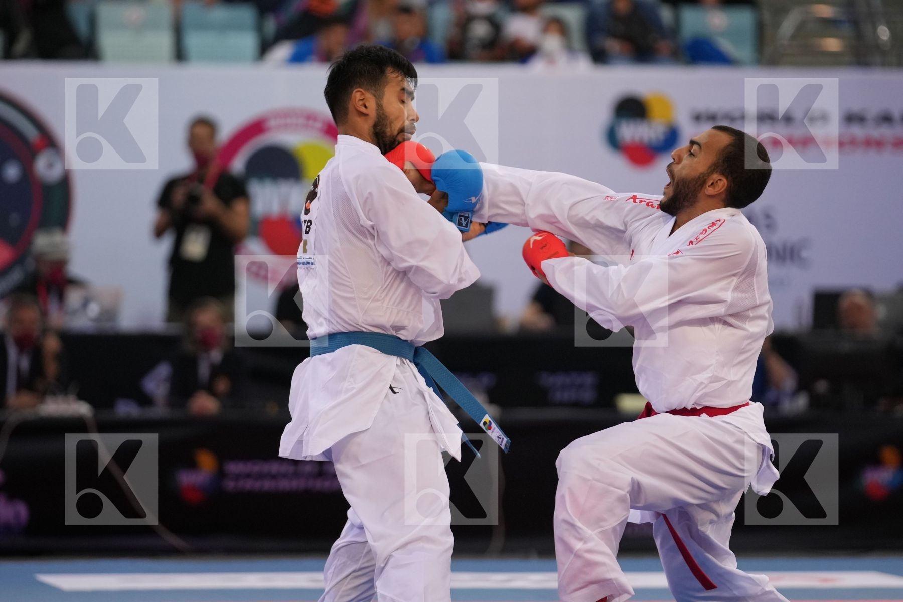 ABDELAZIZ ABDALLA MAMDUH (EGYPT) vs OTABOLAEV DASTONBEK (UZBEKISTAN) in Male Kumite -75 Kg - final bout