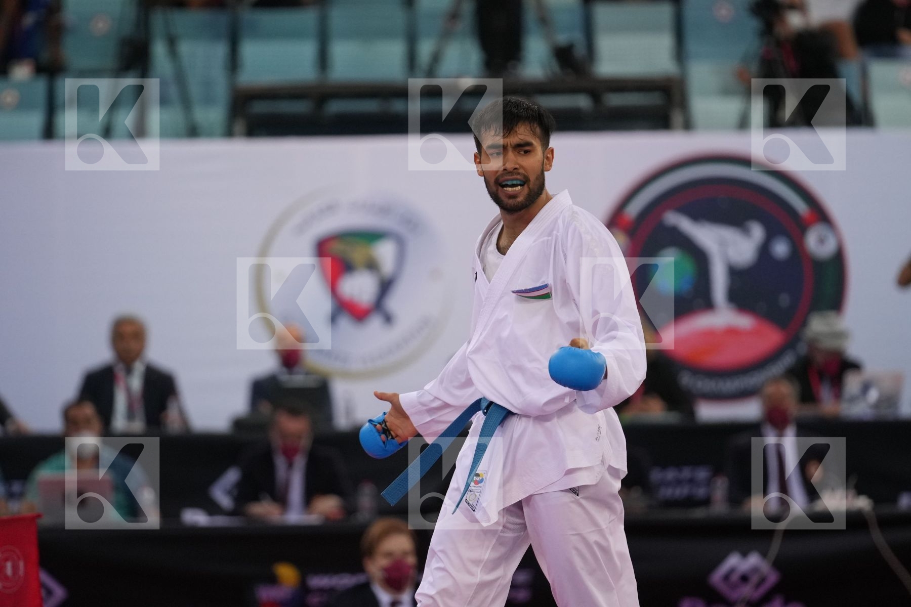 ABDELAZIZ ABDALLA MAMDUH (EGYPT) vs OTABOLAEV DASTONBEK (UZBEKISTAN) in Male Kumite -75 Kg - final bout