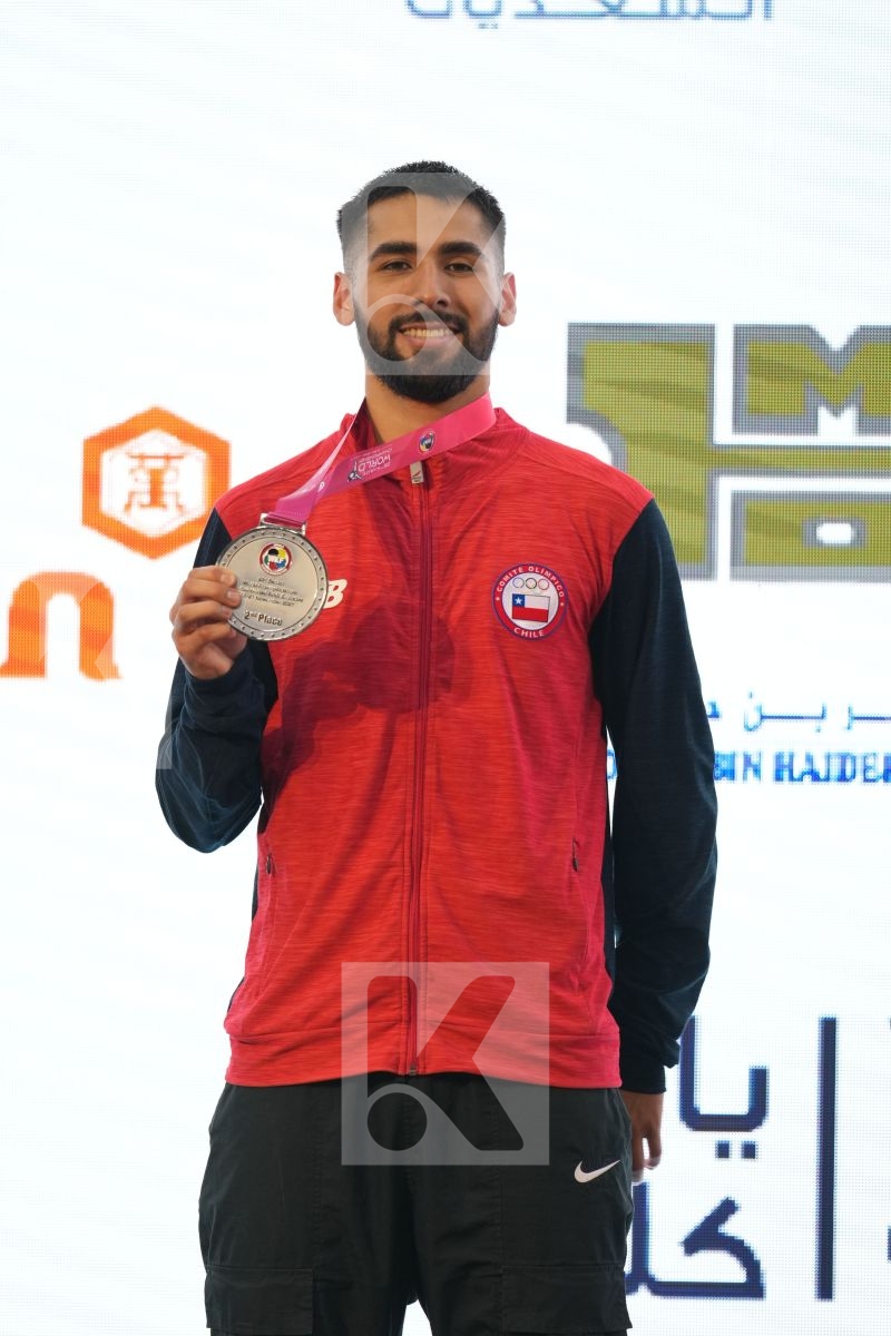 HUAIQUIMAN FABIAN (CHILE) in Male Kumite -84 Kg - podium ceremony