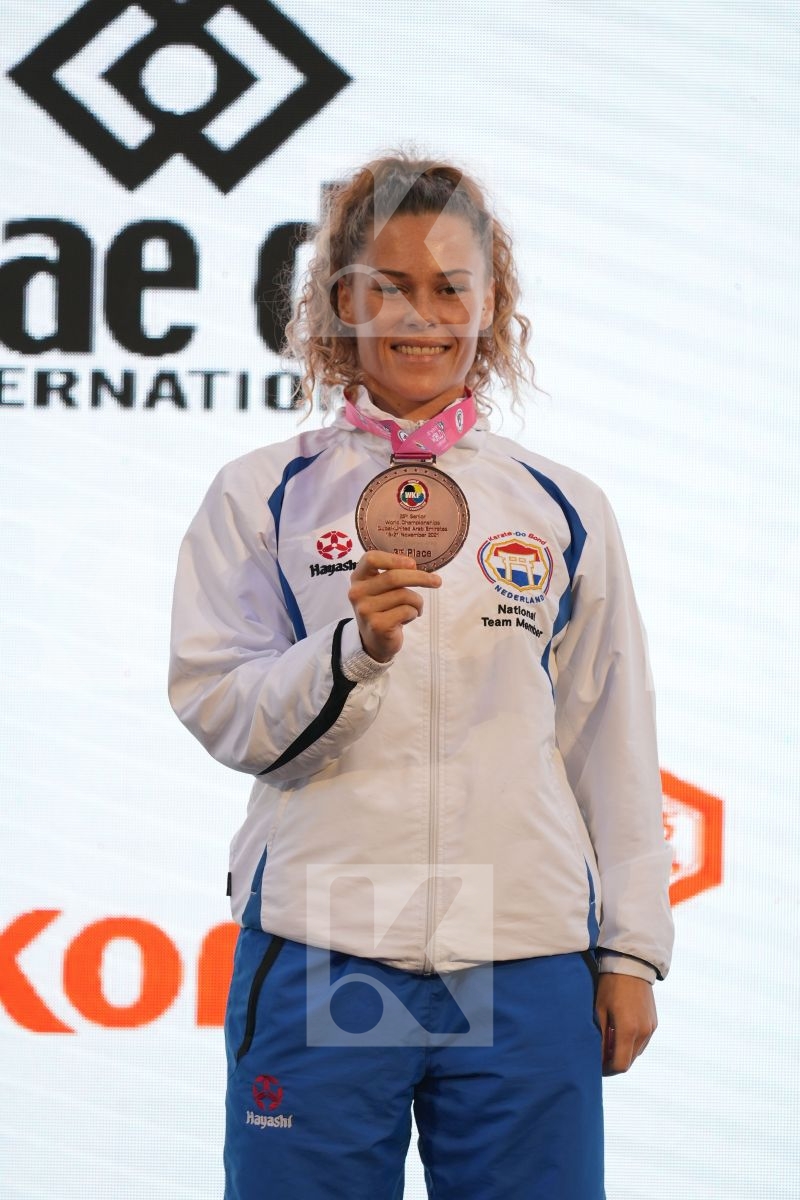 SNEL LYNN (NETHERLANDS) in Female Kumite -61 Kg - podium ceremony