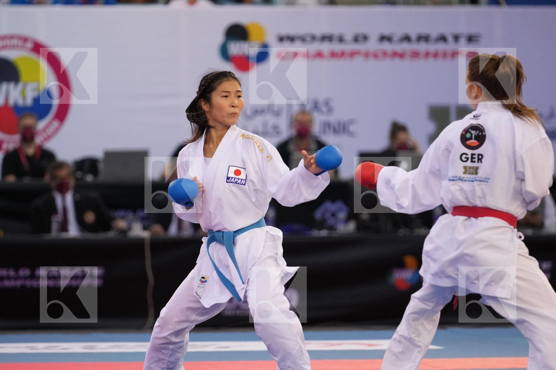HUBRICH SHARA (GERMANY) vs MIYAHARA MIHO (JAPAN) in Female Kumite -50 Kg - final bout