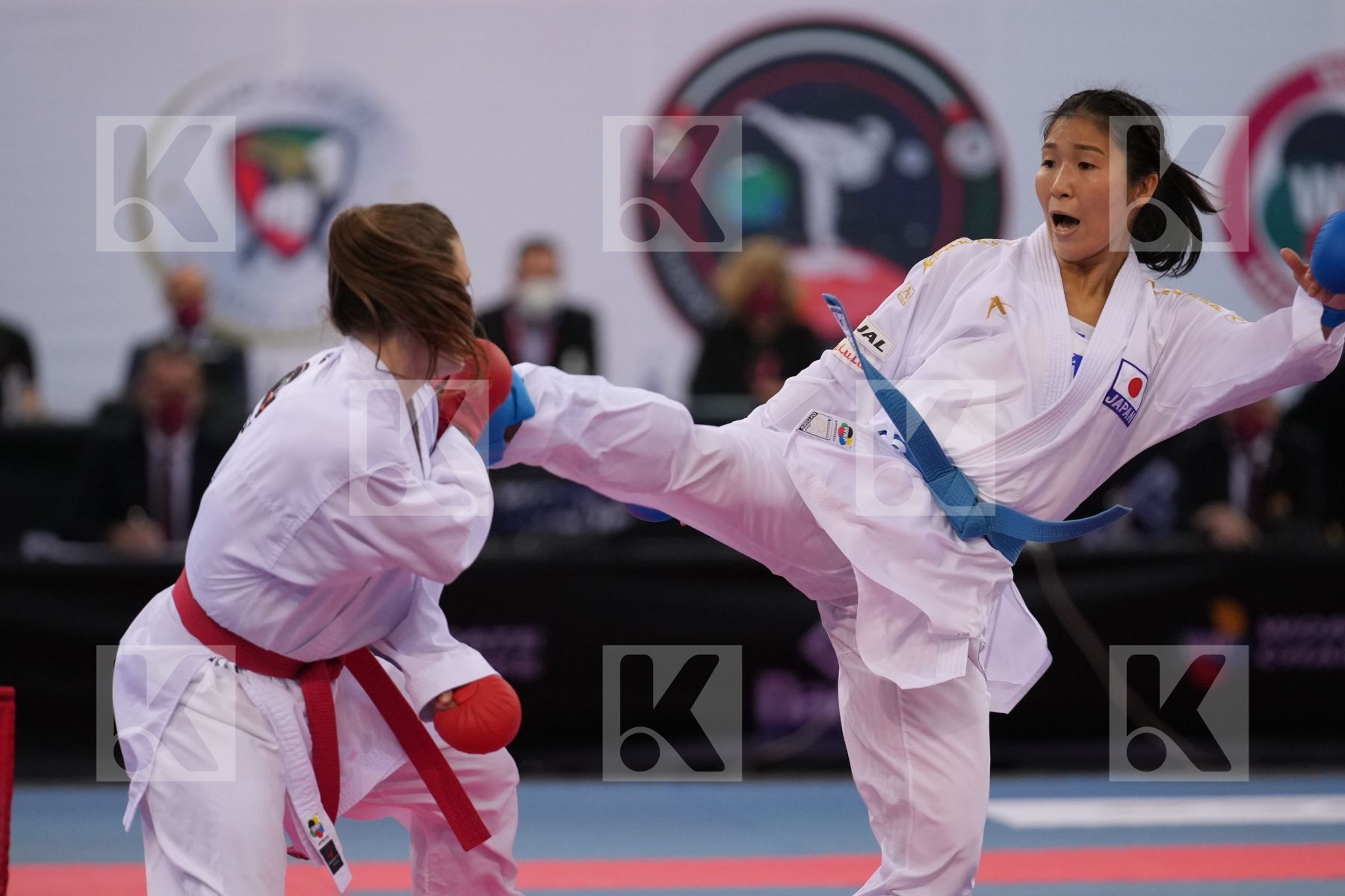 HUBRICH SHARA (GERMANY) vs MIYAHARA MIHO (JAPAN) in Female Kumite -50 Kg - final bout