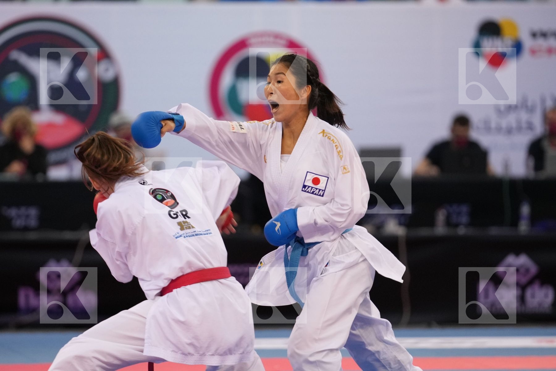 HUBRICH SHARA (GERMANY) vs MIYAHARA MIHO (JAPAN) in Female Kumite -50 Kg - final bout