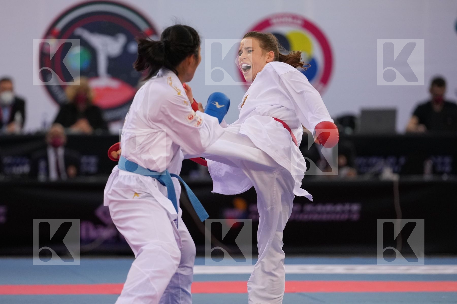 HUBRICH SHARA (GERMANY) vs MIYAHARA MIHO (JAPAN) in Female Kumite -50 Kg - final bout