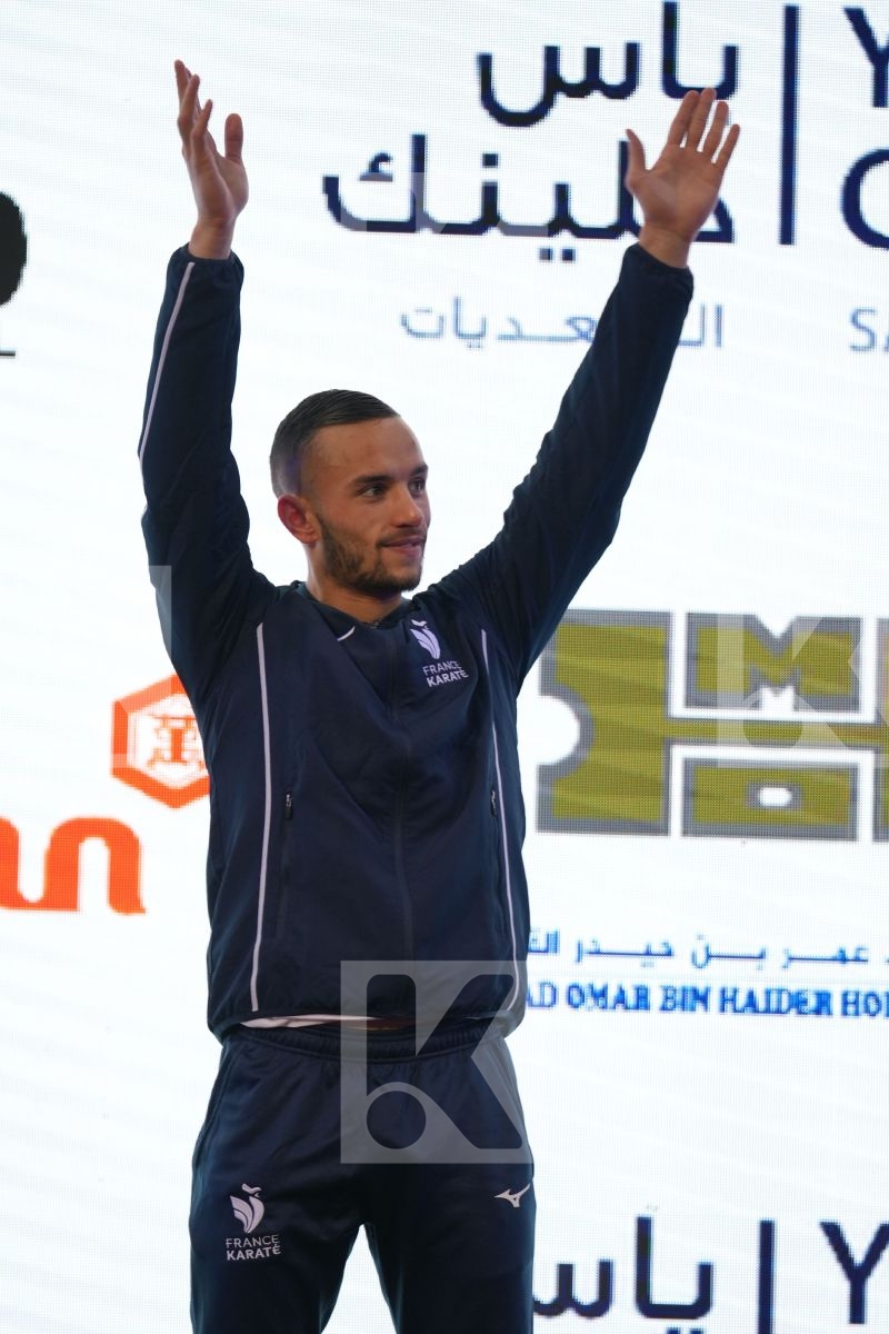 DACOSTA STEVEN (FRANCE) in Male Kumite -67 Kg - podium ceremony