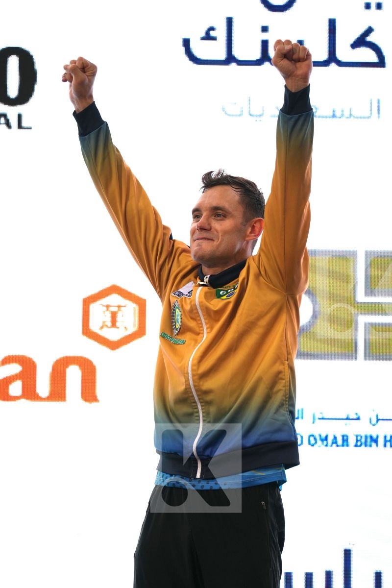 BROSE DOUGLAS (BRAZIL) in Male Kumite -60 Kg - podium ceremony