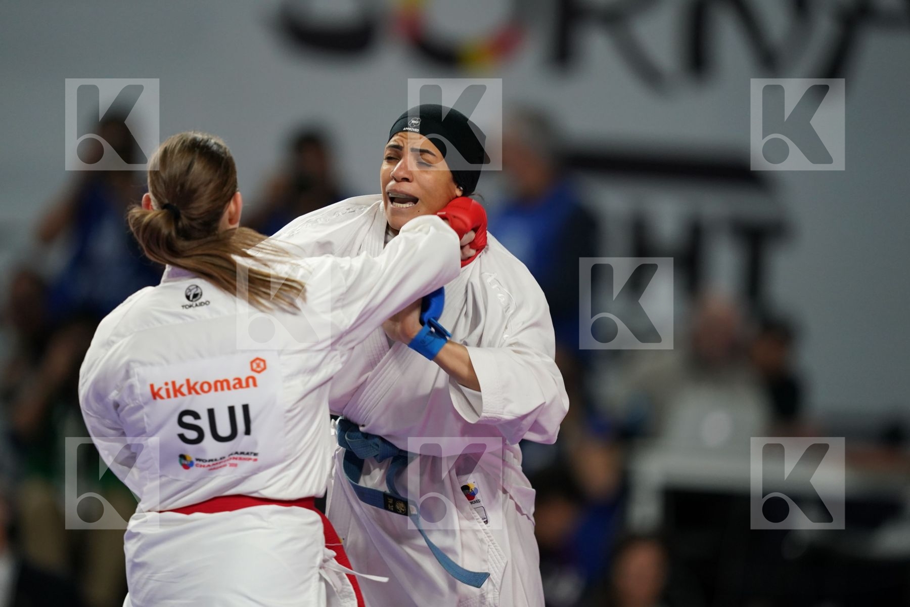 RAMONA BRUEDERLIN (SWITZERLAND) vs SHYMAA ABOUEL YAZED (EGYPT) in Senior Kumite 68+ Kg - Bronze bout