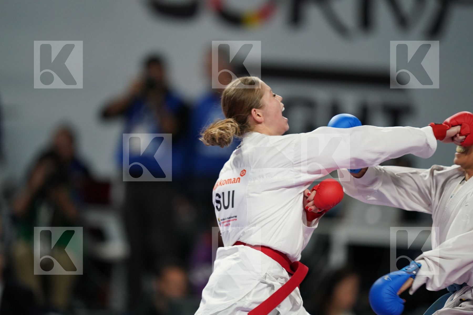 RAMONA BRUEDERLIN (SWITZERLAND) vs SHYMAA ABOUEL YAZED (EGYPT) in Senior Kumite 68+ Kg - Bronze bout