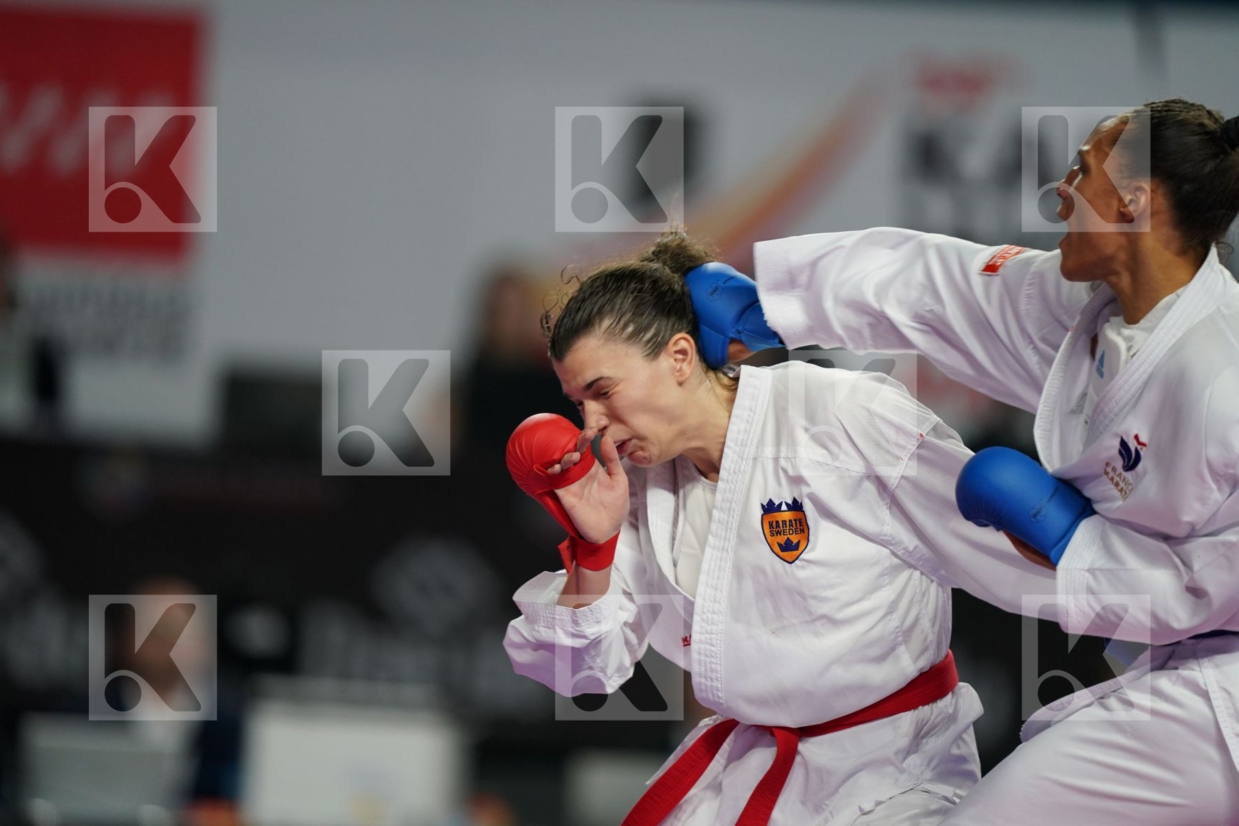HANA ANTUNOVIC (SWEDEN) vs ANNE LAURE FLORENTIN (FRANCE) in Junior Kumite Male 68 + Kg - Bronze bout