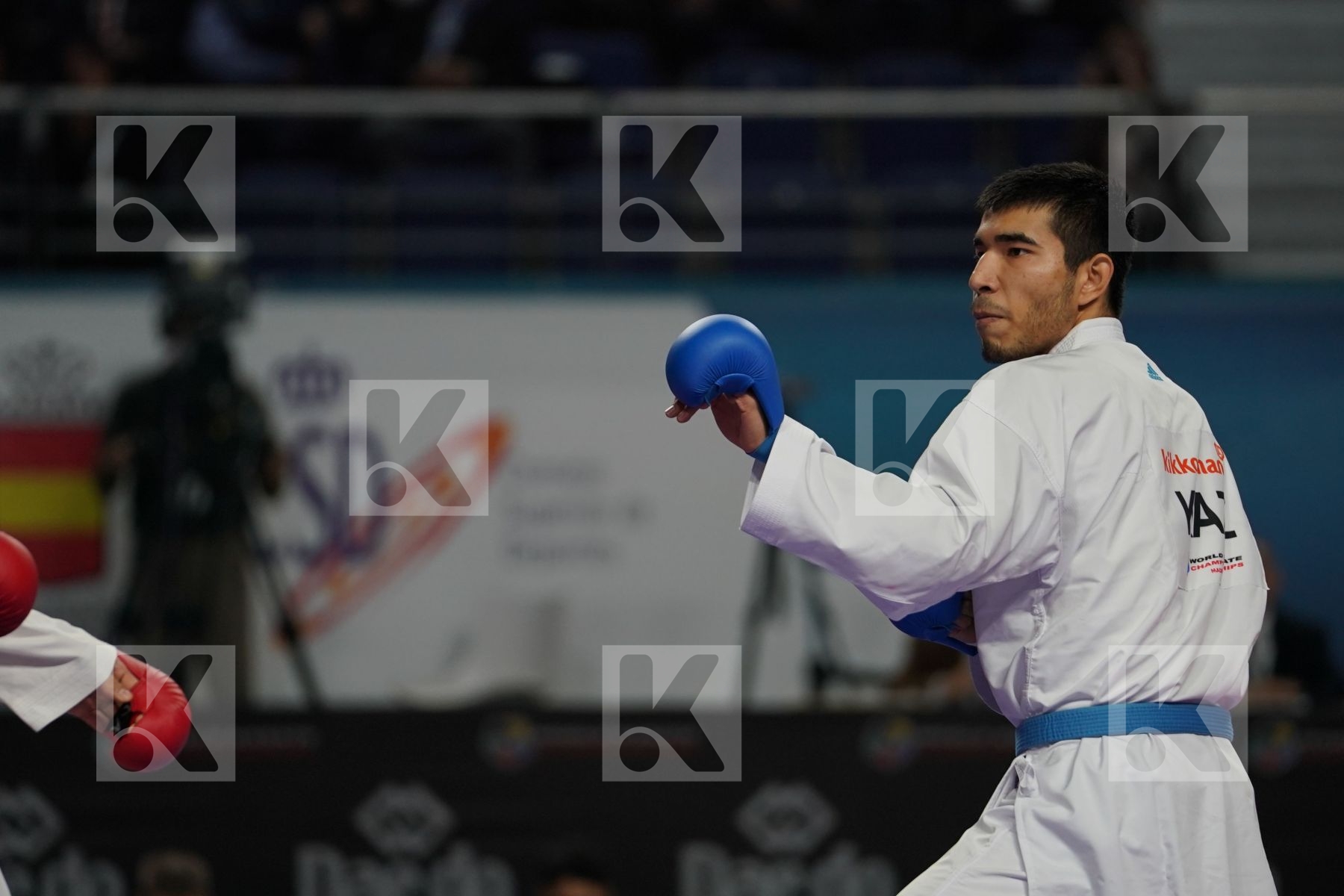 ZABIOLLAH POORSHAB (ISLAMIC REPUBLIC OF IRAN) vs DANIYAR YULDASHEV (KAZAKHSTAN) in Senior Kumite Ð 84 Kg - Bronze bout