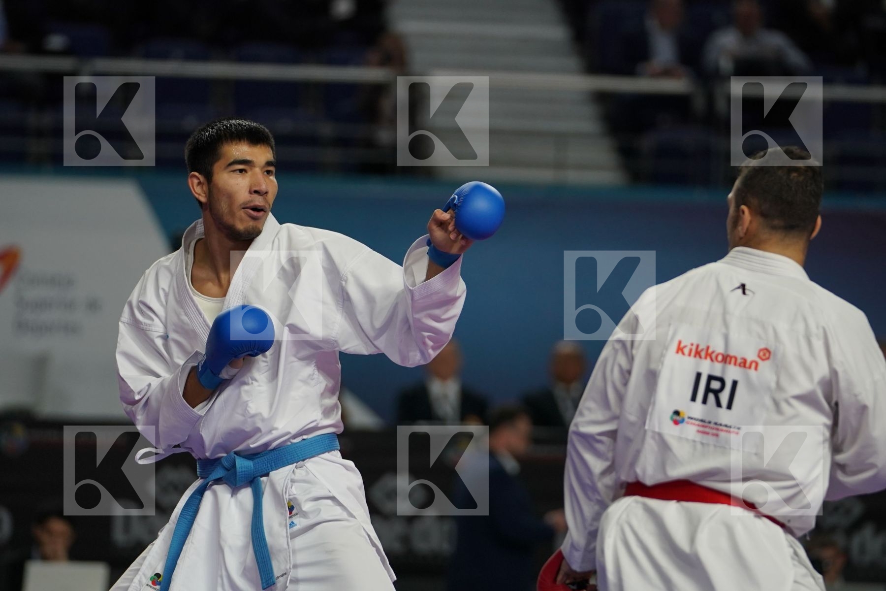 ZABIOLLAH POORSHAB (ISLAMIC REPUBLIC OF IRAN) vs DANIYAR YULDASHEV (KAZAKHSTAN) in Senior Kumite Ð 84 Kg - Bronze bout