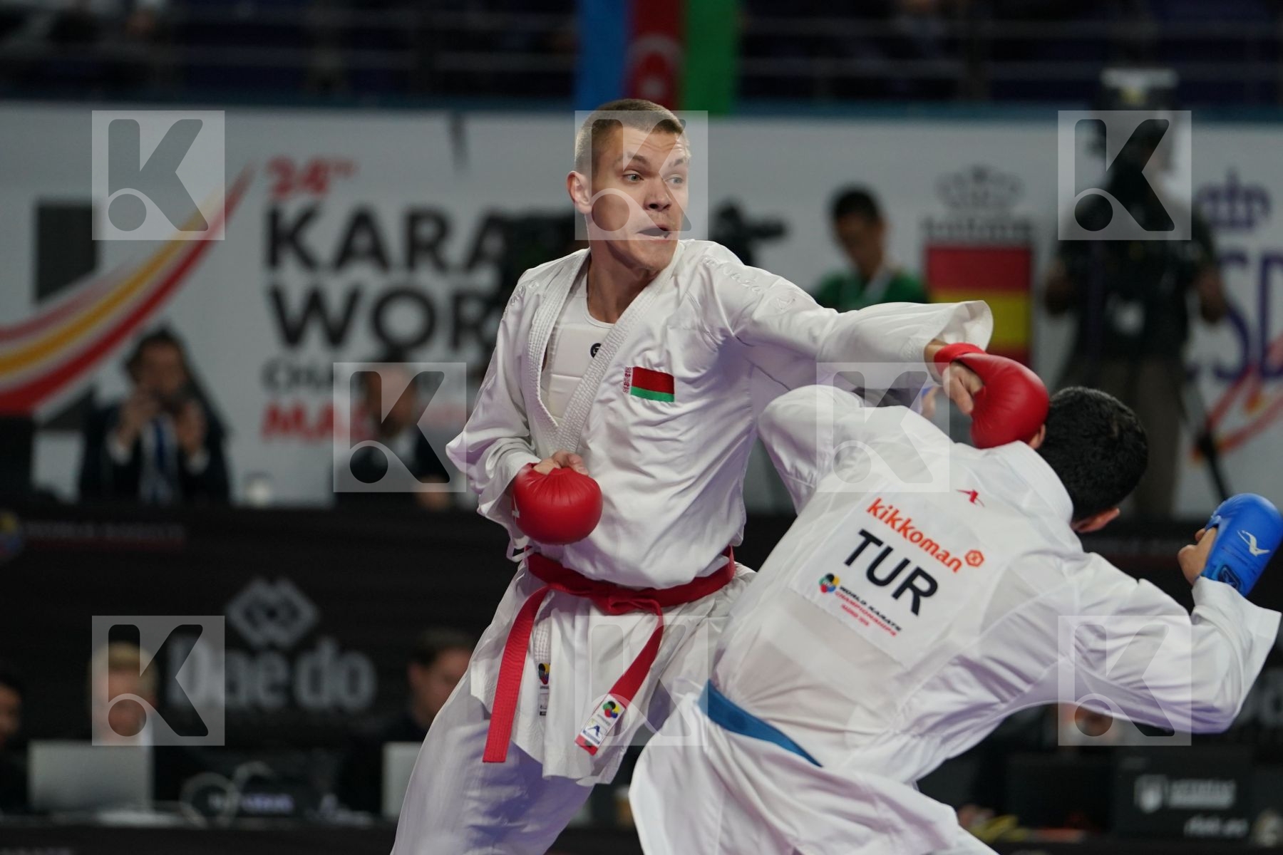 ANTON ISAKAU (BELARUS) vs UGUR AKTAS (TURKEY) in Senior Kumite Ð 84 Kg - Bronze bout