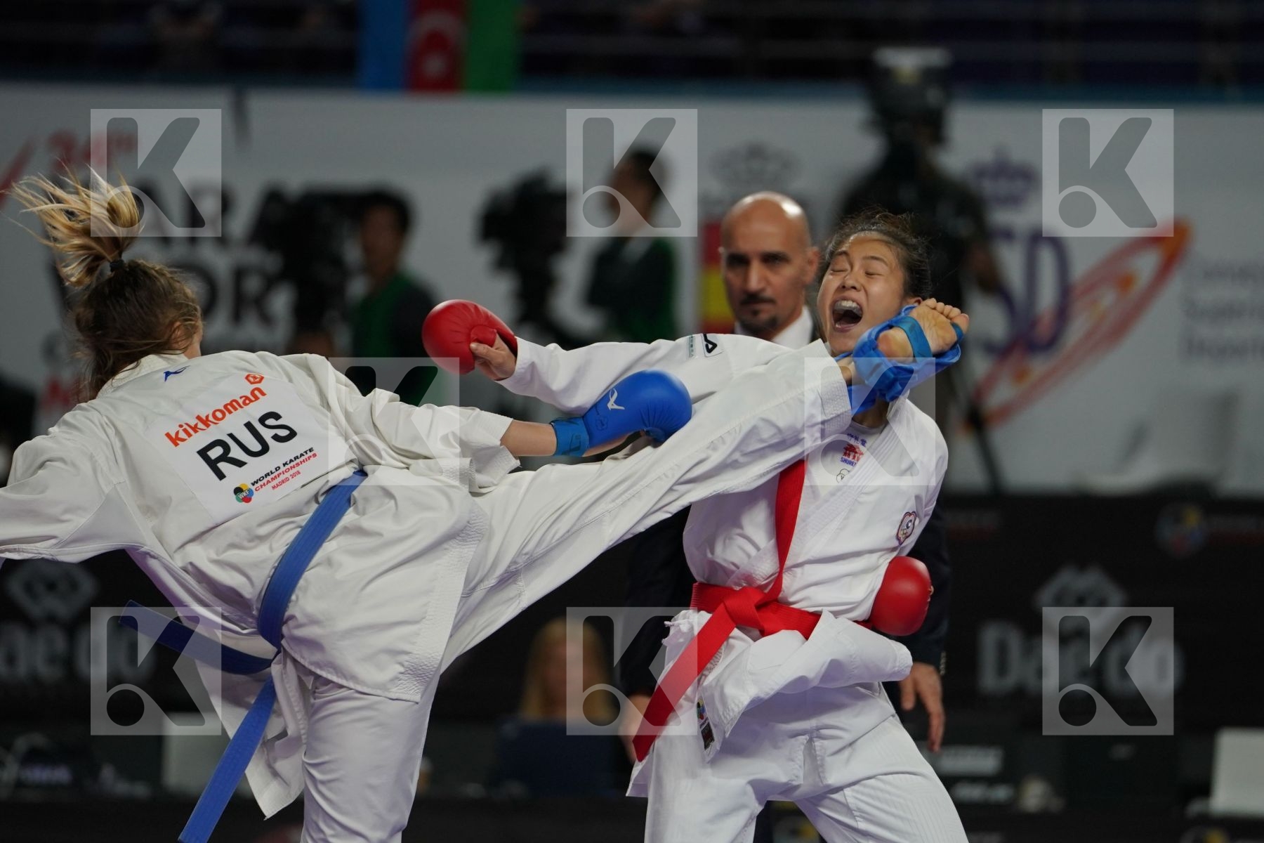 TZU-YUN WEN (CHINESE TAIPEI) vs VALERIIA ALEKHINA (RUSSIAN FEDERATION) in Senior Kumite -55 Kg - Bronze bout