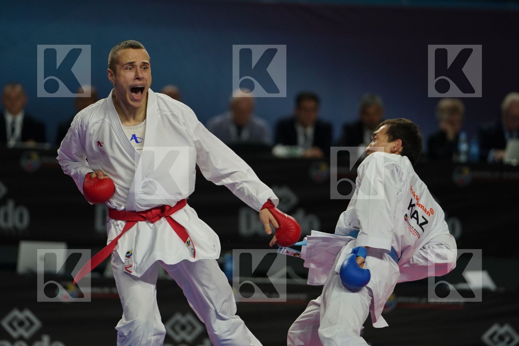 KALVIS KALNINS (LATVIA) vs DARKHAN ASSADILOV (KAZAKHSTAN) in Senior Kumite -60 Kg - Bronze bout