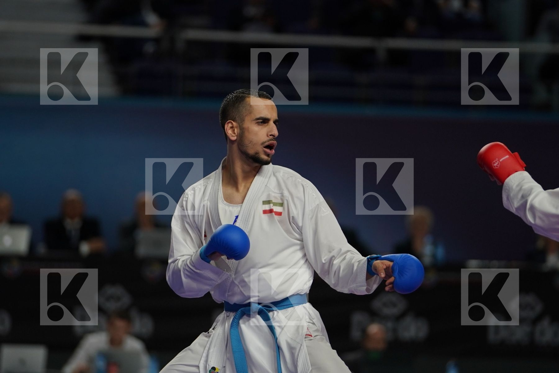 RAUL CUERVA MORA (SPAIN) vs HAMOON DERAFSHIPOUR (ISLAMIC REPUBLIC OF IRAN) in Senior Kumite -67 Kg - Bronze bout