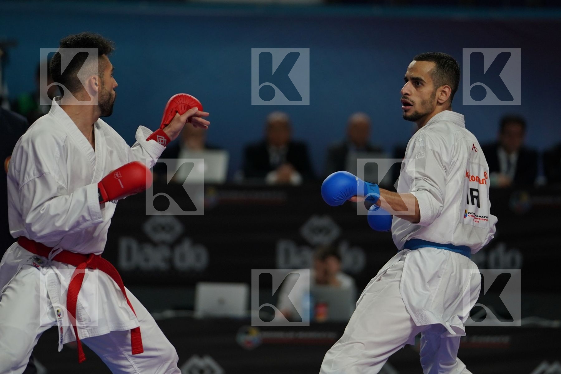 RAUL CUERVA MORA (SPAIN) vs HAMOON DERAFSHIPOUR (ISLAMIC REPUBLIC OF IRAN) in Senior Kumite -67 Kg - Bronze bout
