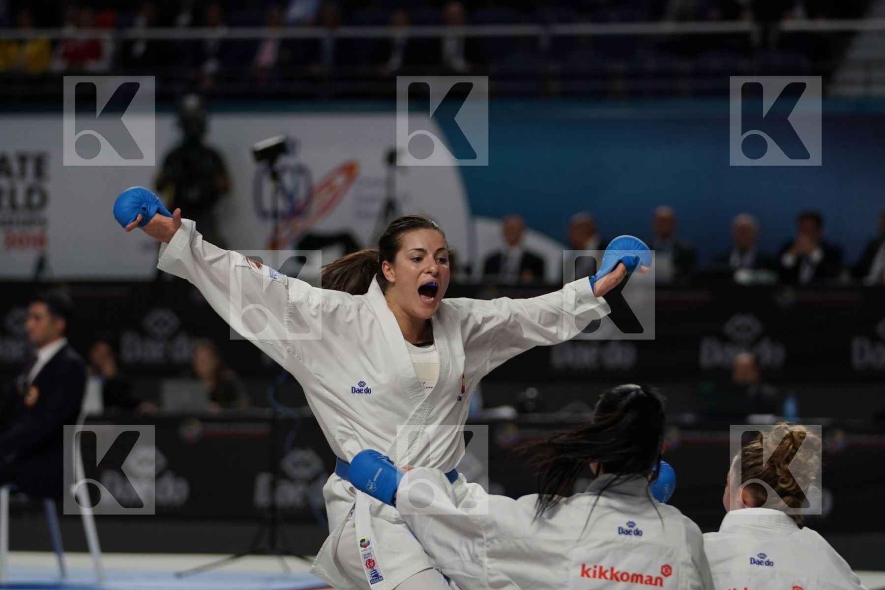 Spain (Ferrer_Garcia, Palacio_Gonzalez, Torres_Garcia, Vizcaino_Gonzalez) in Senior Team Female Kumite - Bronze bout