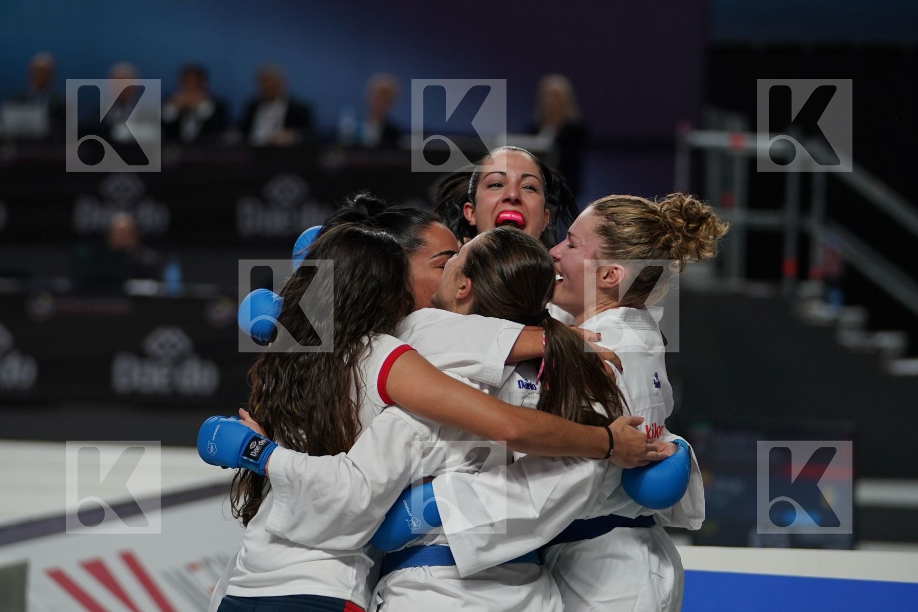 Spain (Ferrer_Garcia, Palacio_Gonzalez, Torres_Garcia, Vizcaino_Gonzalez) in Senior Team Female Kumite - Bronze bout