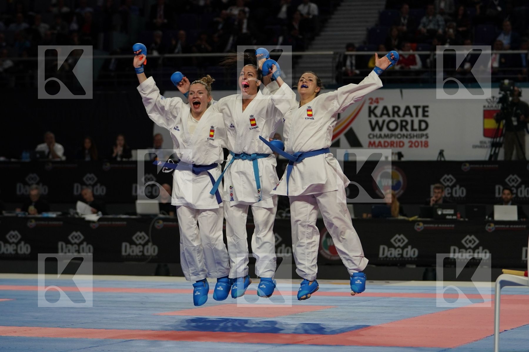 Spain (Ferrer_Garcia, Palacio_Gonzalez, Torres_Garcia, Vizcaino_Gonzalez) in Senior Team Female Kumite - Bronze bout