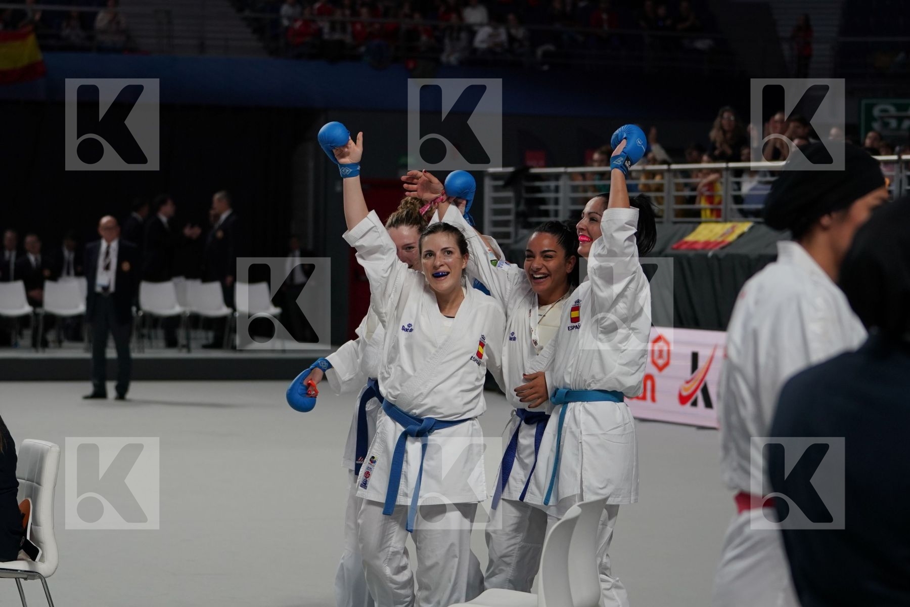 Spain (Ferrer_Garcia, Palacio_Gonzalez, Torres_Garcia, Vizcaino_Gonzalez) in Senior Team Female Kumite - Bronze bout