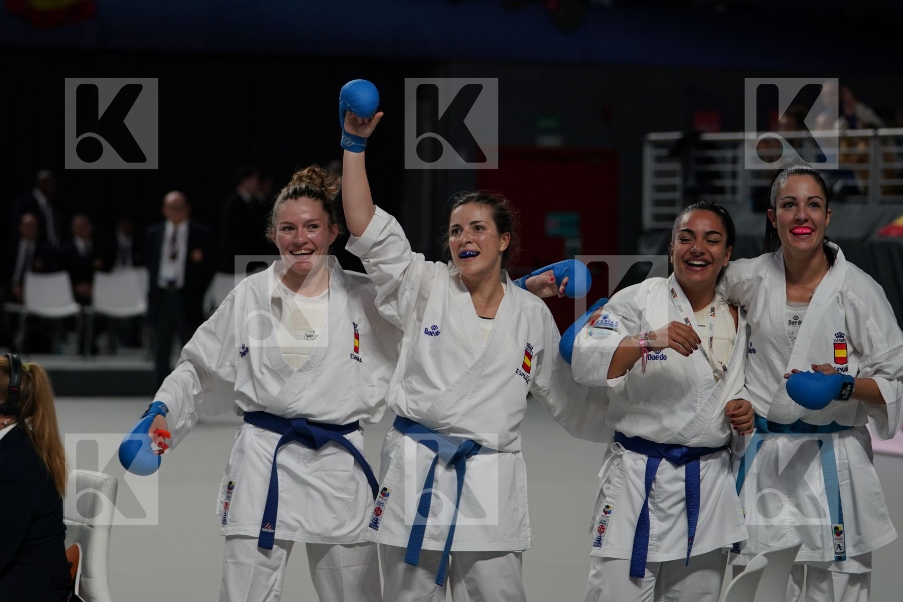 Spain (Ferrer_Garcia, Palacio_Gonzalez, Torres_Garcia, Vizcaino_Gonzalez) in Senior Team Female Kumite - Bronze bout