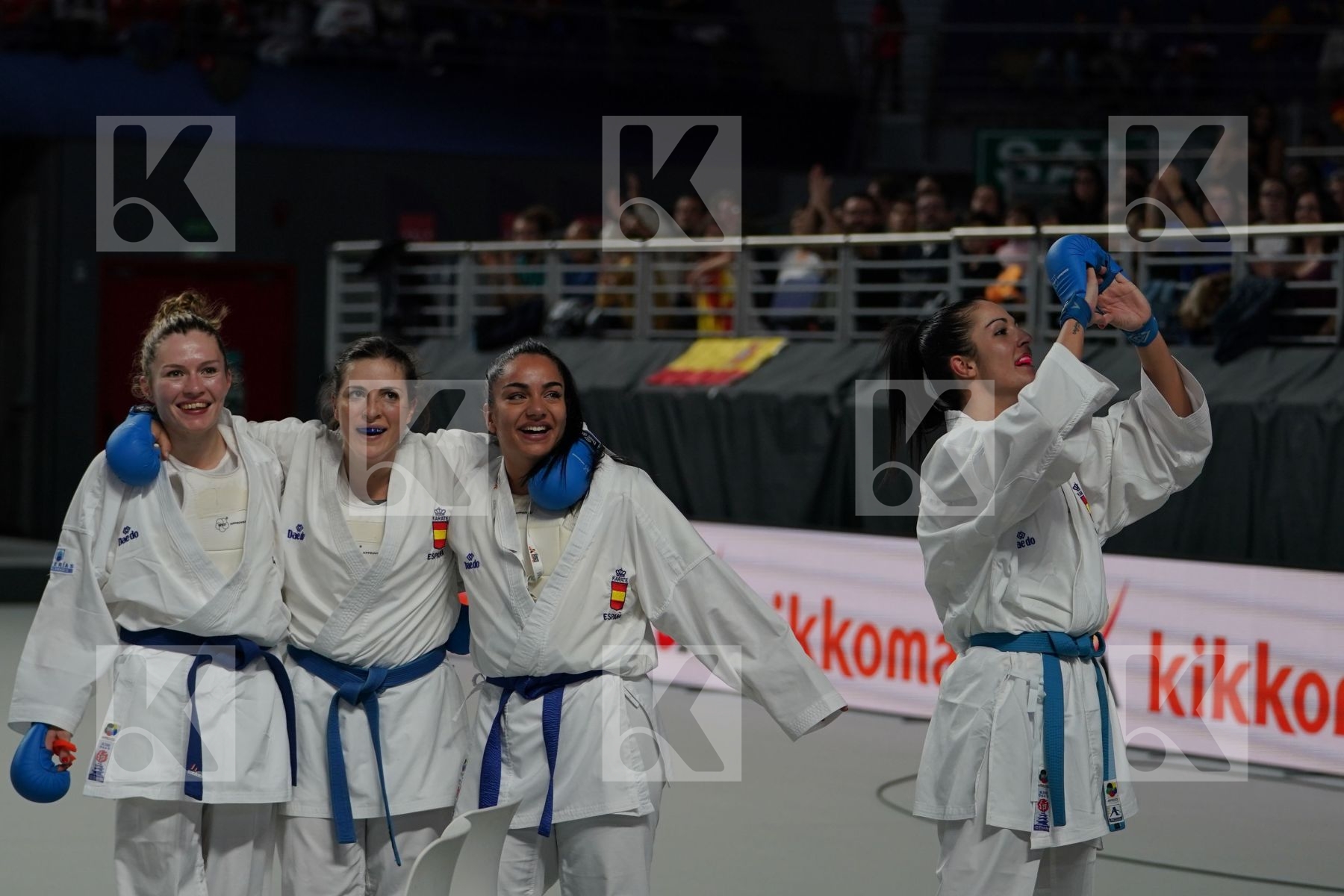 Spain (Ferrer_Garcia, Palacio_Gonzalez, Torres_Garcia, Vizcaino_Gonzalez) in Senior Team Female Kumite - Bronze bout