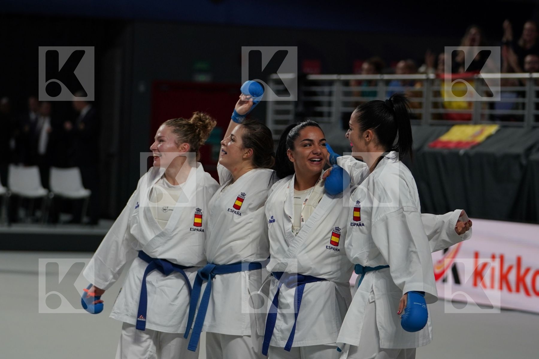 Spain (Ferrer_Garcia, Palacio_Gonzalez, Torres_Garcia, Vizcaino_Gonzalez) in Senior Team Female Kumite - Bronze bout