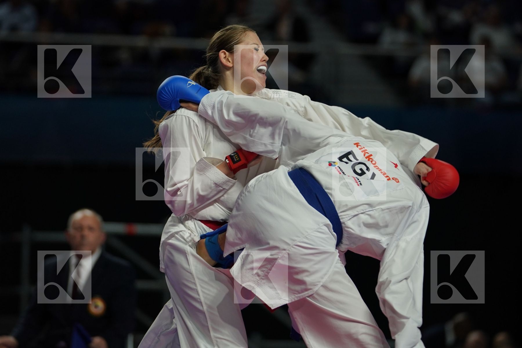 Switzerland (BRUEDERLIN, KORNFELD, QUIRICI, RADJENOVIC) vs EGYPT (ABDELAZIZ, ABOUEL_YAZED, AHMED, LOTFY) in Senior Team Female Kata - Bronze bout