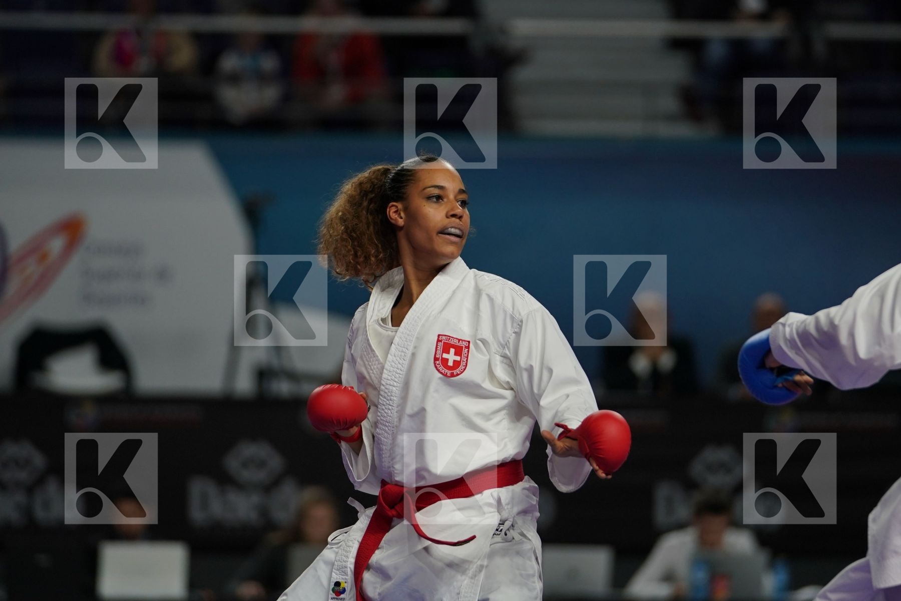 Switzerland (BRUEDERLIN, KORNFELD, QUIRICI, RADJENOVIC) vs EGYPT (ABDELAZIZ, ABOUEL_YAZED, AHMED, LOTFY) in Senior Team Female Kata - Bronze bout