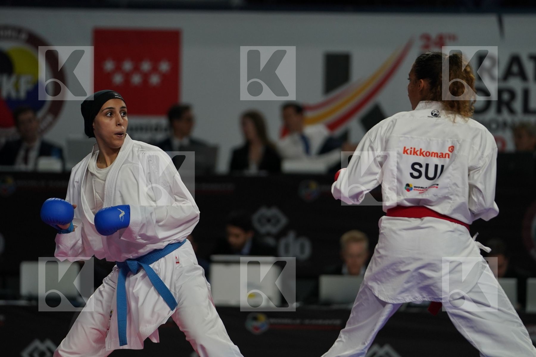 Switzerland (BRUEDERLIN, KORNFELD, QUIRICI, RADJENOVIC) vs EGYPT (ABDELAZIZ, ABOUEL_YAZED, AHMED, LOTFY) in Senior Team Female Kata - Bronze bout