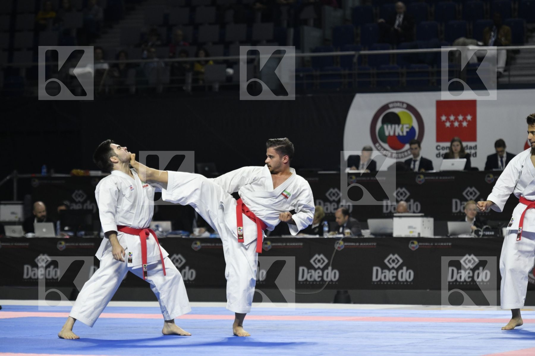 IRAN (DELIKHOUN, SHAHRJERDI, ZAND) vs TURKEY (DURAN, GOKTAS, SOFUOGLU) in Senior Team Male Kata - Bronze bout