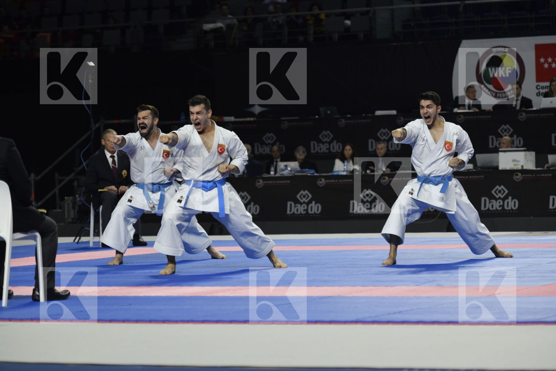 IRAN (DELIKHOUN, SHAHRJERDI, ZAND) vs TURKEY (DURAN, GOKTAS, SOFUOGLU) in Senior Team Male Kata - Bronze bout