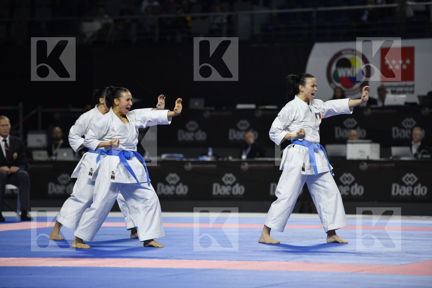 SERBIA (DJURDJEVIC, MATICKI, PIPERIN) vs ITALY (BATTAGLIA, D'ONOFRIO, PEZZETTI) in Senior Team Female Kata - Bronze bout