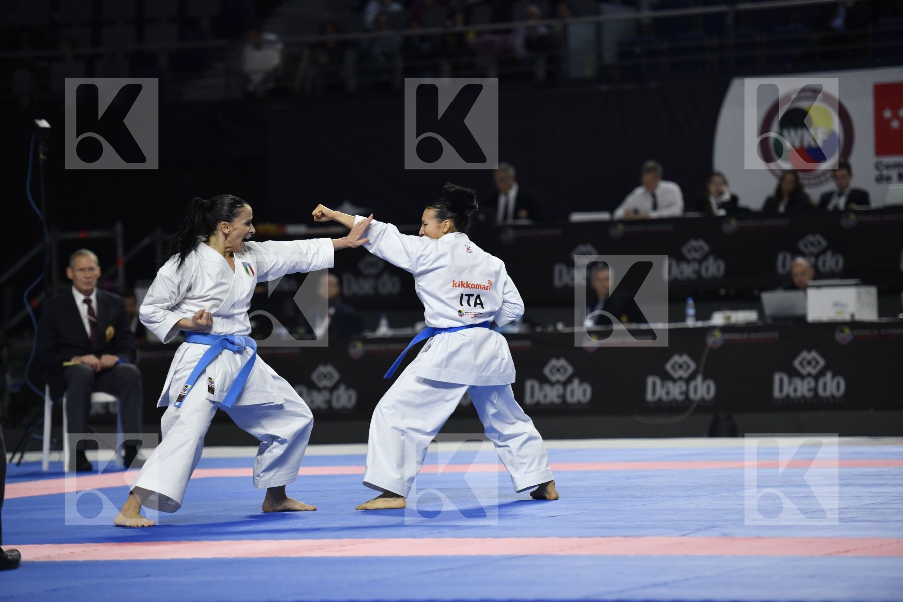 SERBIA (DJURDJEVIC, MATICKI, PIPERIN) vs ITALY (BATTAGLIA, D'ONOFRIO, PEZZETTI) in Senior Team Female Kata - Bronze bout