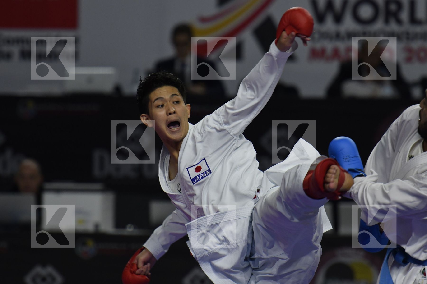 JAPAN (ANDO, ARAGA, KAGAWA, MORI, NISHIMURA, SAKIYAMA, SHIMADA) vs AZERBAIJAN (ABDULLAYEV, AGHALARZADE, AGHAYEV, ATAMOV, GURBANLI, HASANOV, HASANOV) in Senior Team Male Kumite - Bronze bout