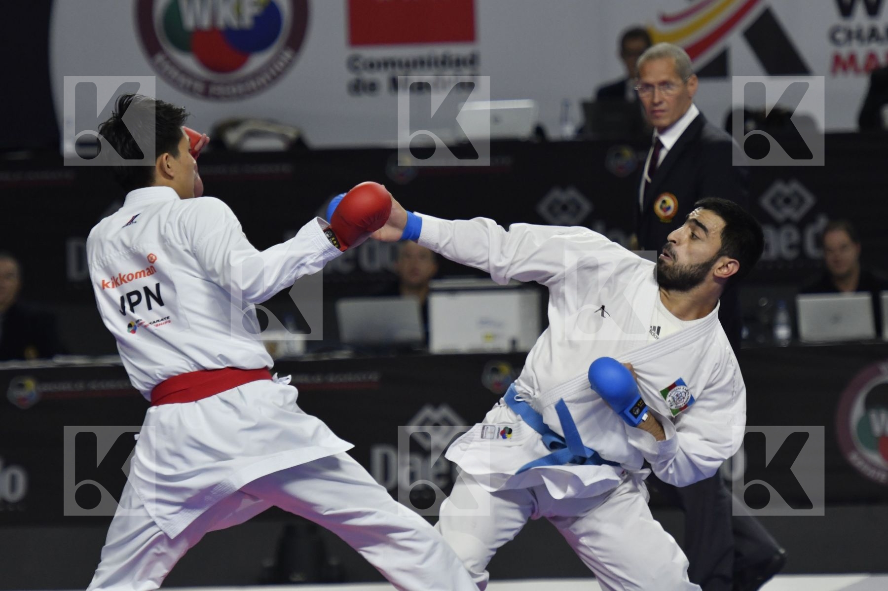 JAPAN (ANDO, ARAGA, KAGAWA, MORI, NISHIMURA, SAKIYAMA, SHIMADA) vs AZERBAIJAN (ABDULLAYEV, AGHALARZADE, AGHAYEV, ATAMOV, GURBANLI, HASANOV, HASANOV) in Senior Team Male Kumite - Bronze bout