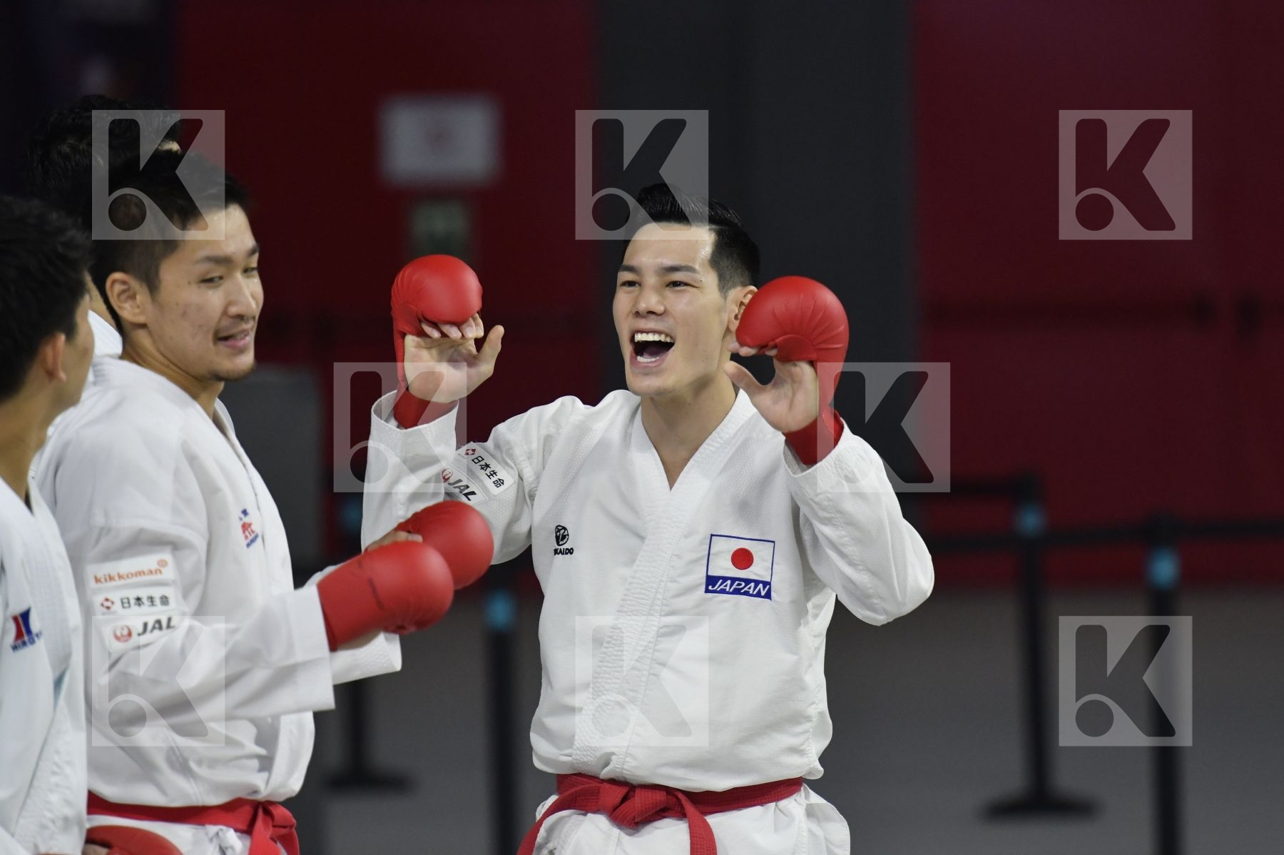 JAPAN (ANDO, ARAGA, KAGAWA, MORI, NISHIMURA, SAKIYAMA, SHIMADA) vs AZERBAIJAN (ABDULLAYEV, AGHALARZADE, AGHAYEV, ATAMOV, GURBANLI, HASANOV, HASANOV) in Senior Team Male Kumite - Bronze bout