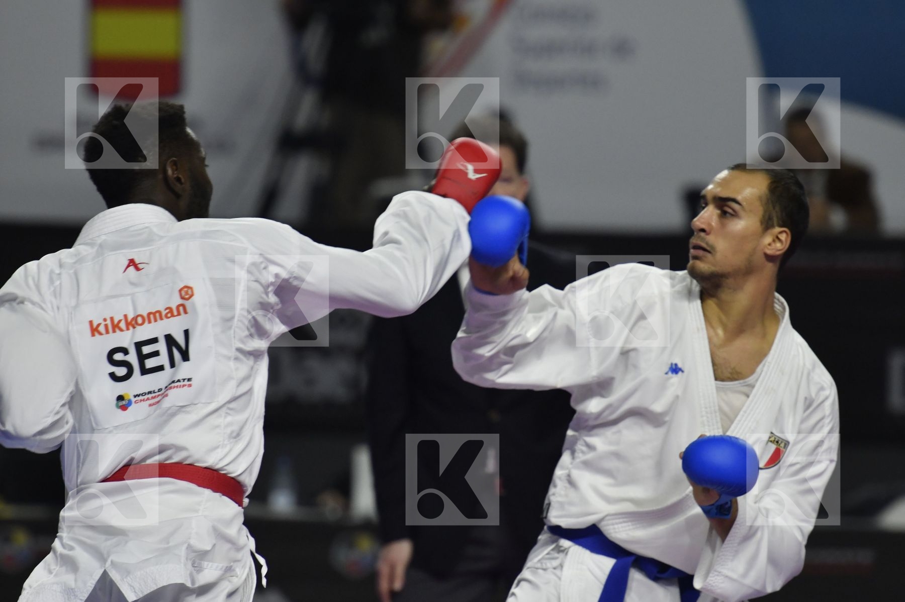 SENEGAL (CISSE, DIOP, GUEYE, MBAYE, NDOUR, SENE) vs ITALY (EL SHARABY, JENDOUBI, MAESTRI, MARESCA, MARINO, MARTINA, MINARDI) in Senior Team Male Kumite - Bronze bout
