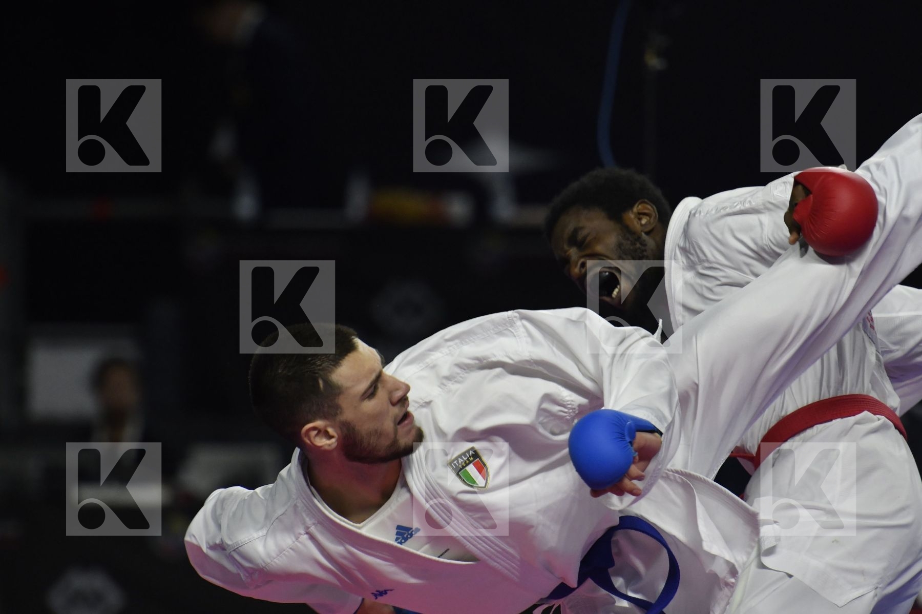 SENEGAL (CISSE, DIOP, GUEYE, MBAYE, NDOUR, SENE) vs ITALY (EL SHARABY, JENDOUBI, MAESTRI, MARESCA, MARINO, MARTINA, MINARDI) in Senior Team Male Kumite - Bronze bout