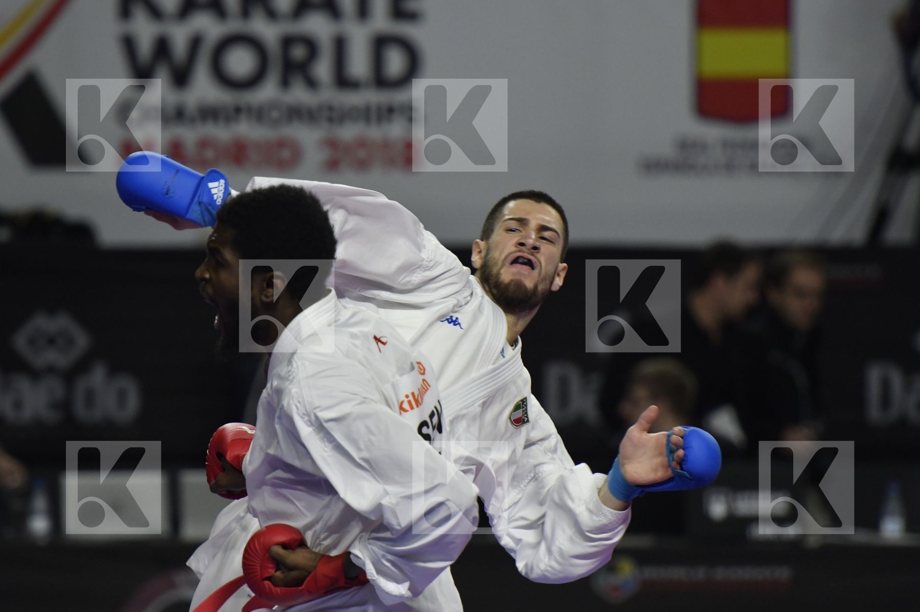 SENEGAL (CISSE, DIOP, GUEYE, MBAYE, NDOUR, SENE) vs ITALY (EL SHARABY, JENDOUBI, MAESTRI, MARESCA, MARINO, MARTINA, MINARDI) in Senior Team Male Kumite - Bronze bout