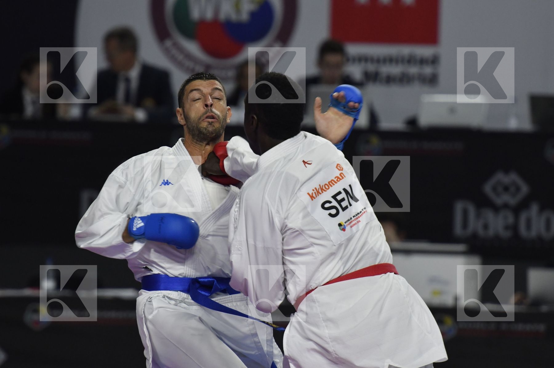 SENEGAL (CISSE, DIOP, GUEYE, MBAYE, NDOUR, SENE) vs ITALY (EL SHARABY, JENDOUBI, MAESTRI, MARESCA, MARINO, MARTINA, MINARDI) in Senior Team Male Kumite - Bronze bout