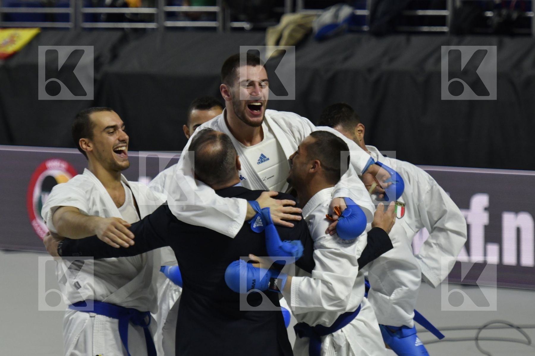 SENEGAL (CISSE, DIOP, GUEYE, MBAYE, NDOUR, SENE) vs ITALY (EL SHARABY, JENDOUBI, MAESTRI, MARESCA, MARINO, MARTINA, MINARDI) in Senior Team Male Kumite - Bronze bout